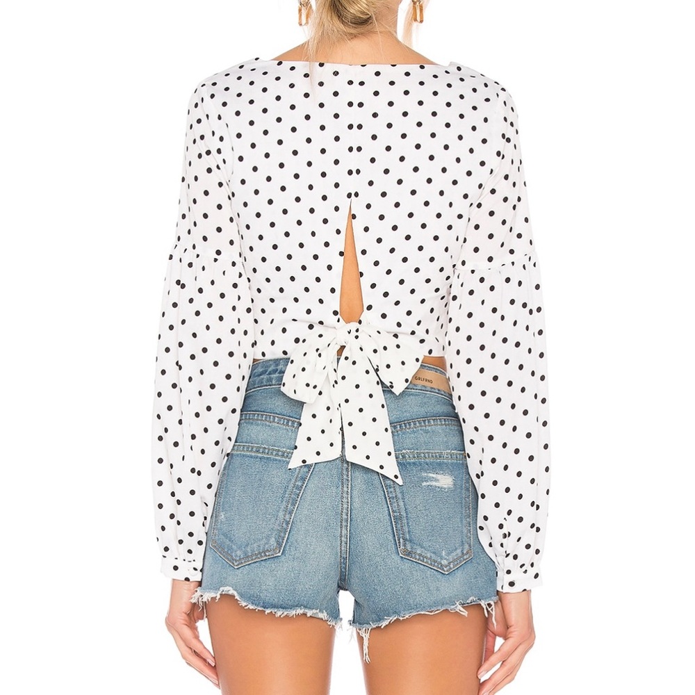 Superdown yasmin tie back crop top